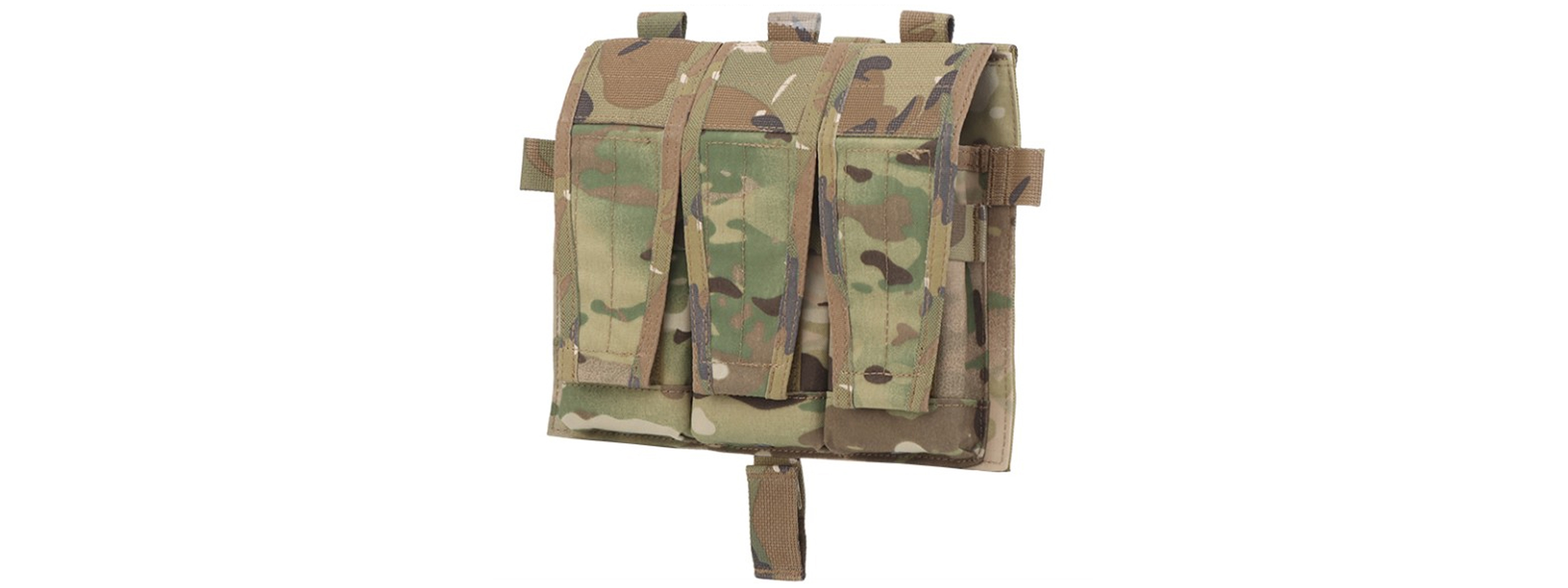 Tactical M4 Flapped Triple Magazine Pouch - (Camo) - Click Image to Close