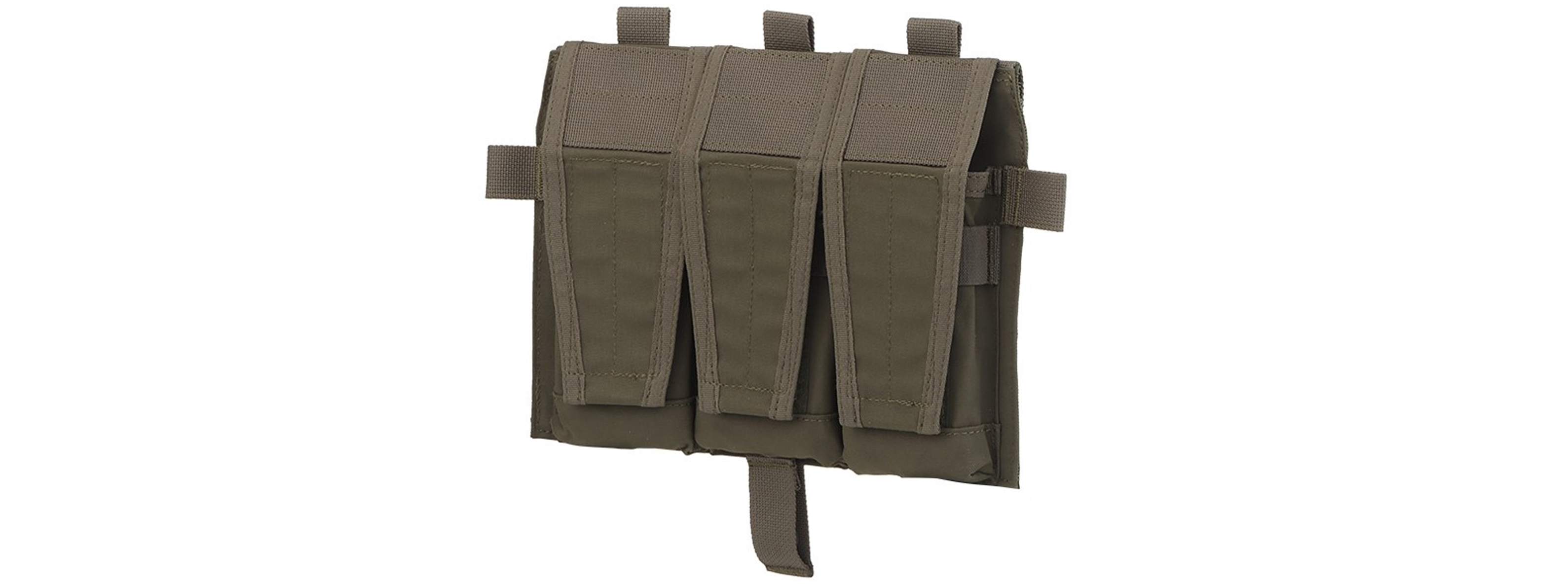 Tactical M4 Flapped Triple Magazine Pouch - (OD Green) - Click Image to Close