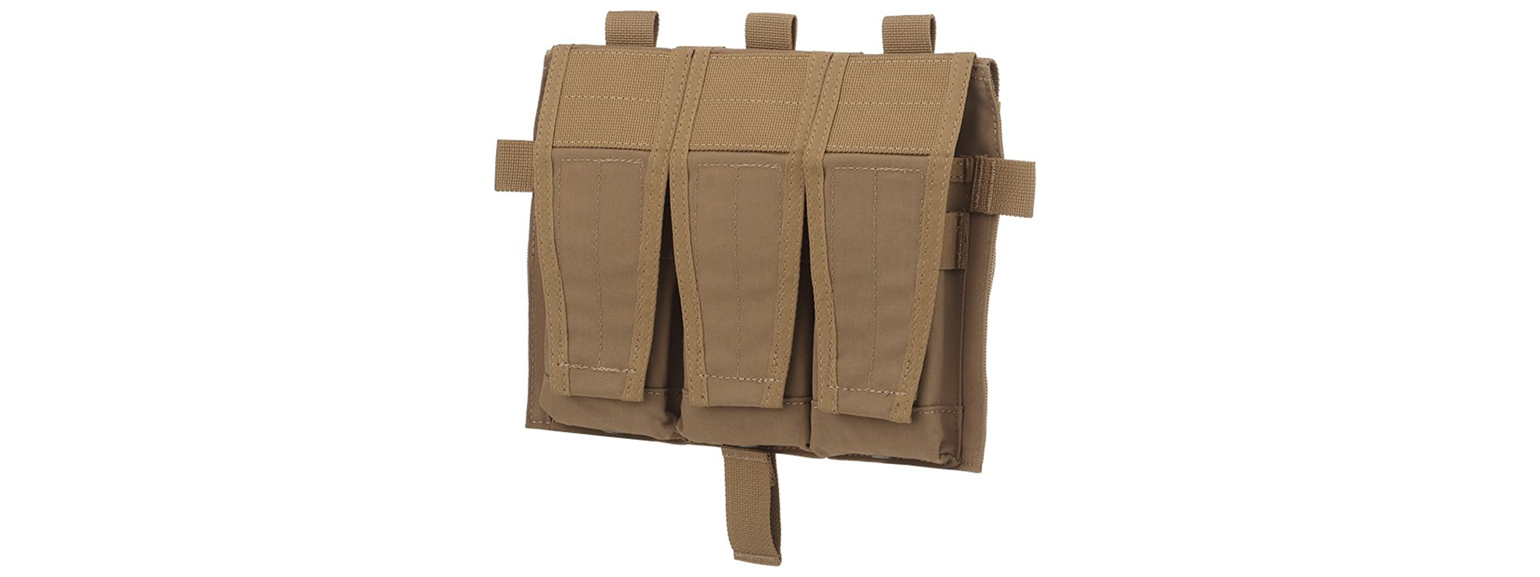 Tactical M4 Flapped Triple Magazine Pouch - (Tan) - Click Image to Close