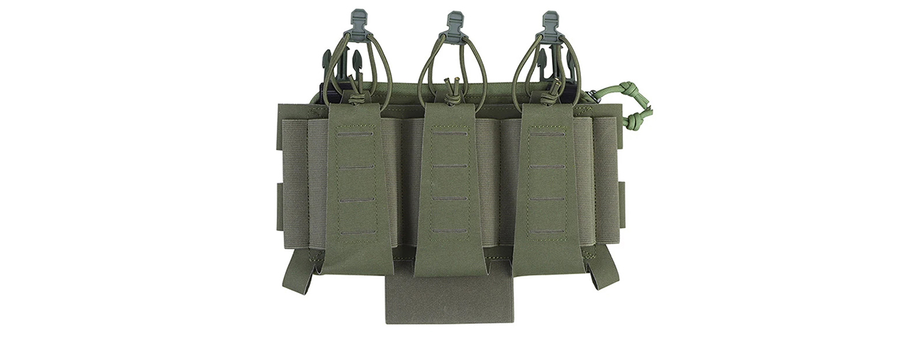 Triple Function Pouch 5.56mm Flexible Kit For Tactical Vests - (OD Green) - Click Image to Close