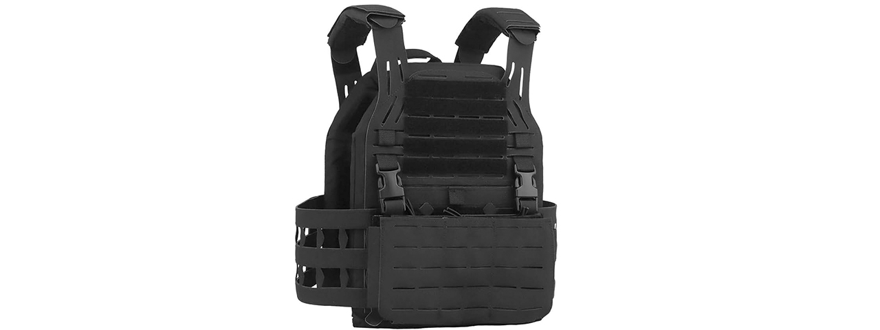 Tactical Molle Combat Vest - (Black) - Click Image to Close