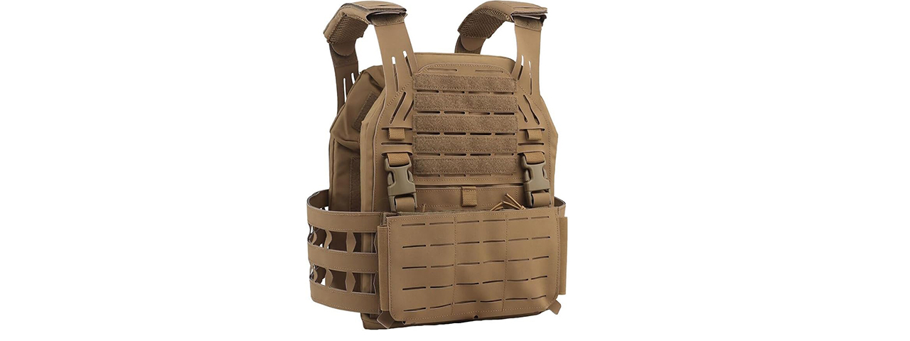 Tactical Molle Combat Vest - (Tan) - Click Image to Close