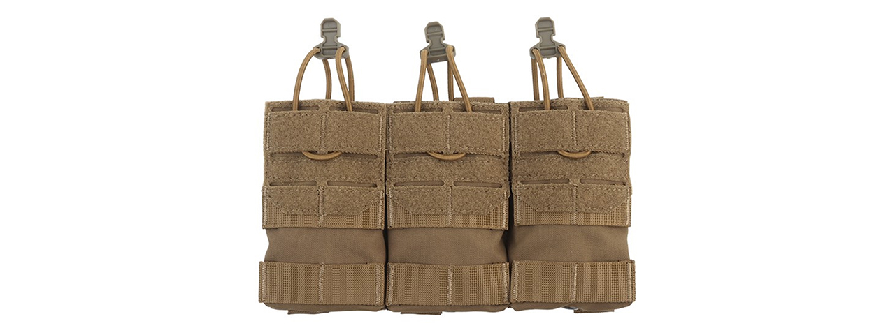 Dual Purpose 5.56 Triple Magazine Pouch - (Tan) - Click Image to Close