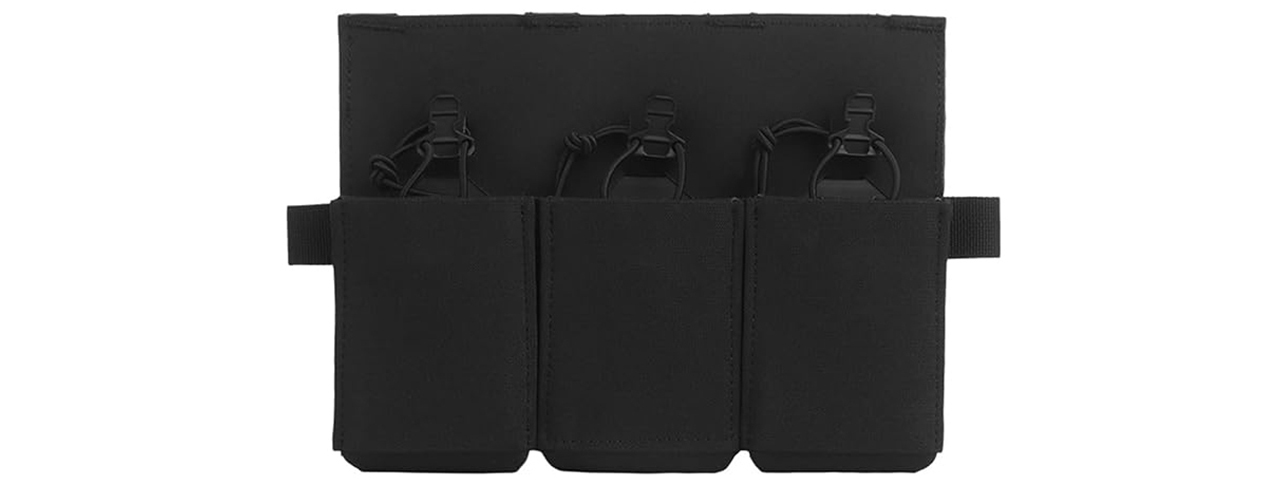 Triple Elastic Magazine Pouch MAG Tool Holder - (Black) - Click Image to Close