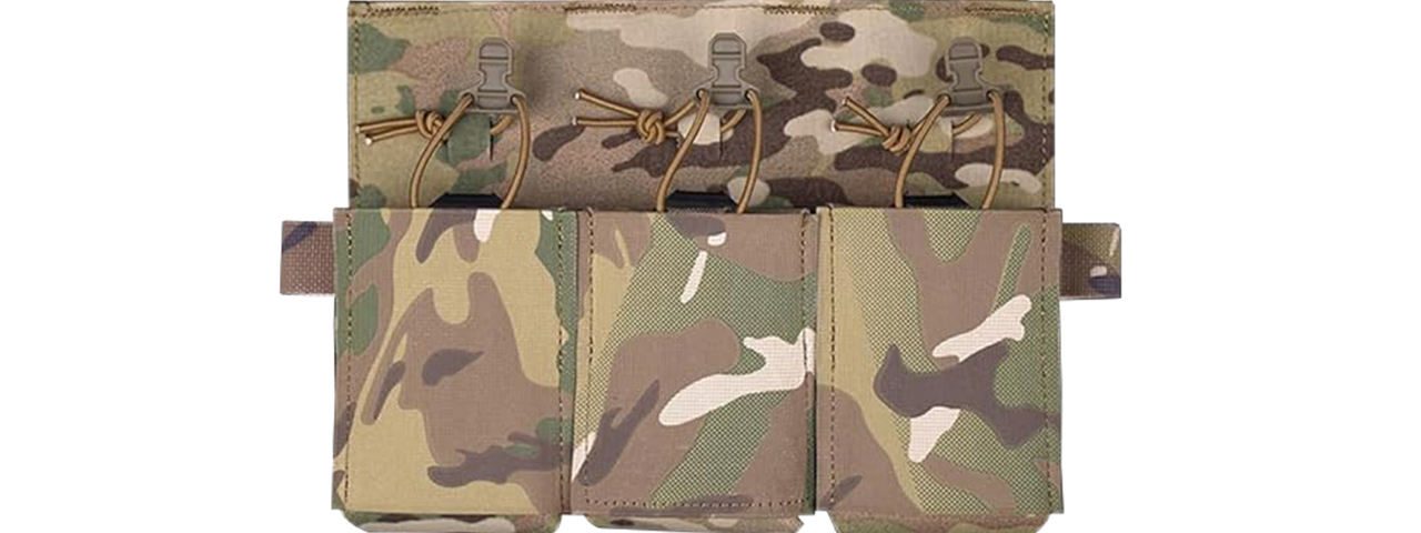 Triple Elastic Magazine Pouch MAG Tool Holder - (Camo) - Click Image to Close