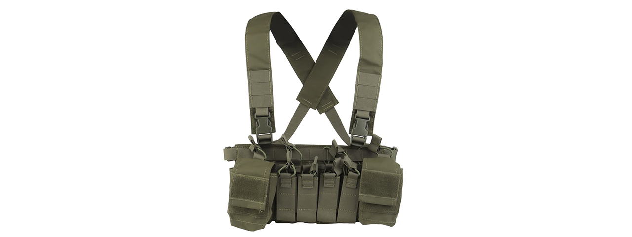 Multifunctional Tactical Chest with Modular Mag Pouches - (OD Green) - Click Image to Close