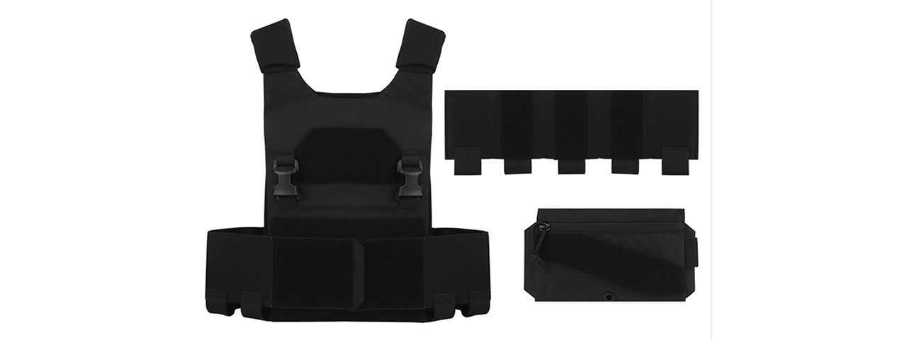 Lightweight Tactical Plate Carrier Set - (Black) - Click Image to Close