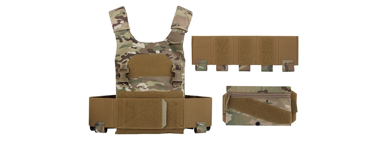 Lightweight Tactical Plate Carrier Set - (Camo) - Click Image to Close