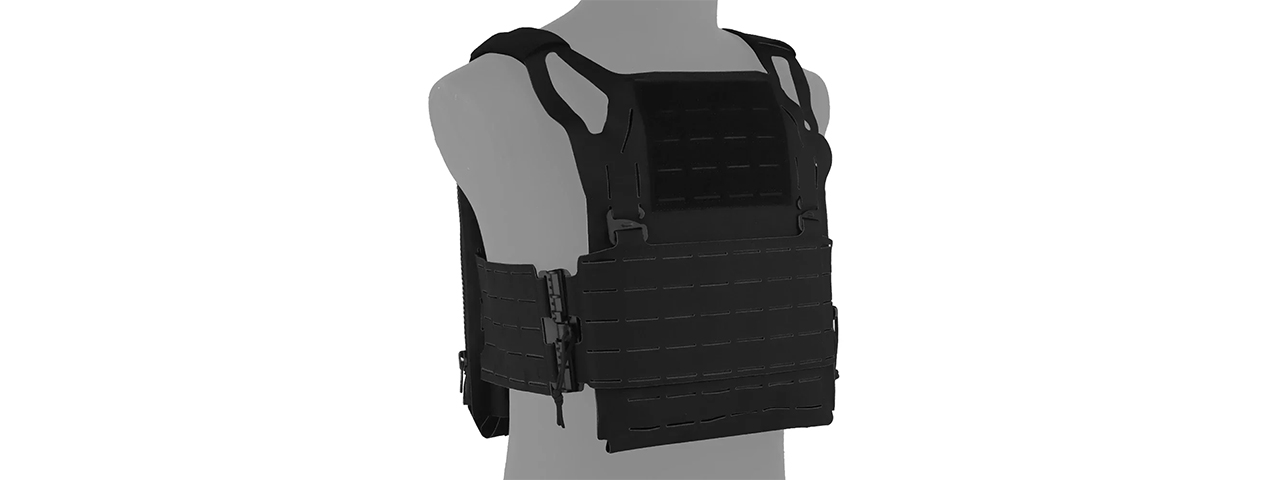 Military Tactical Vest Quick Release Plate Carrier - (Black) - Click Image to Close