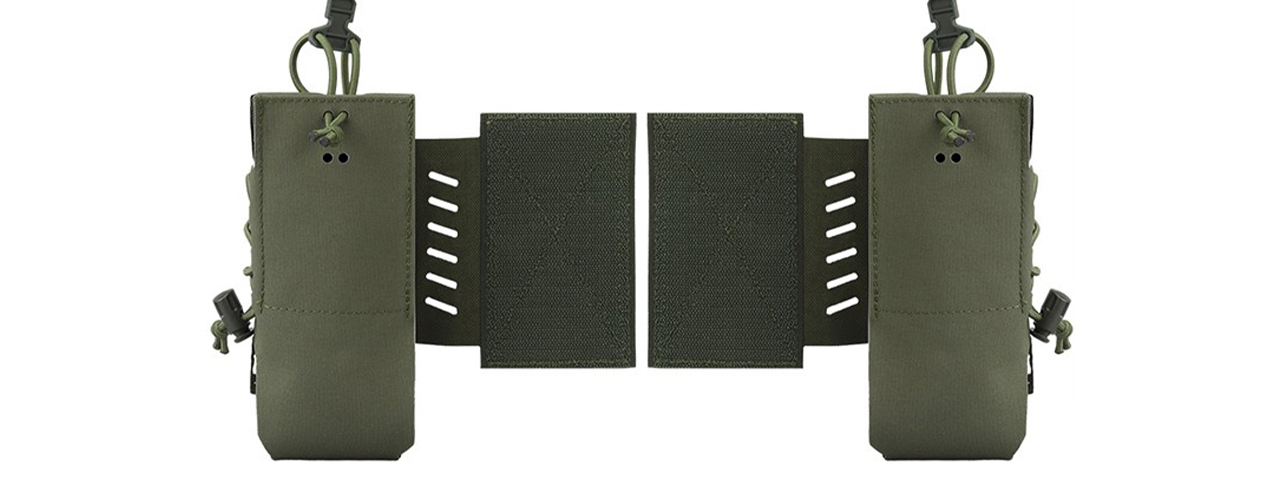 Chest Rig Tactical Assaulter Radio Pouches - (Ranger Green) - Click Image to Close