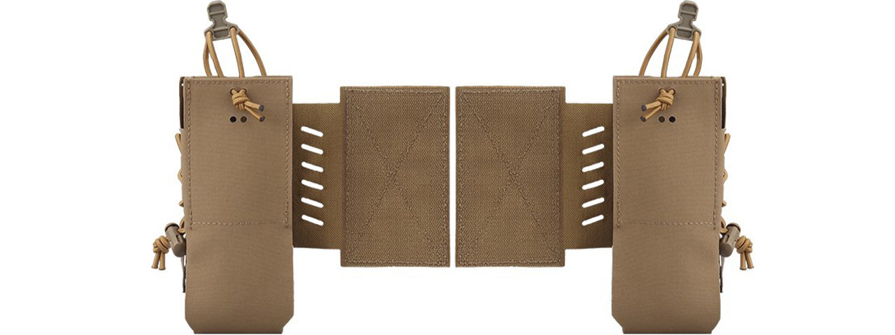 Chest Rig Tactical Assaulter Radio Pouches - (Tan) - Click Image to Close