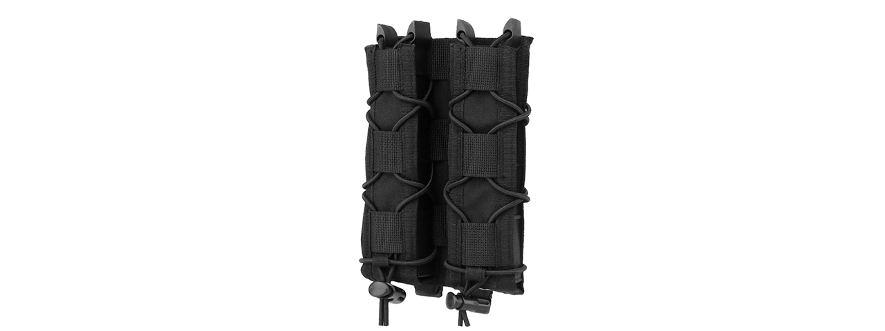 Tiger Type Long Double Mag Quick Pull Pouch - (Black) - Click Image to Close