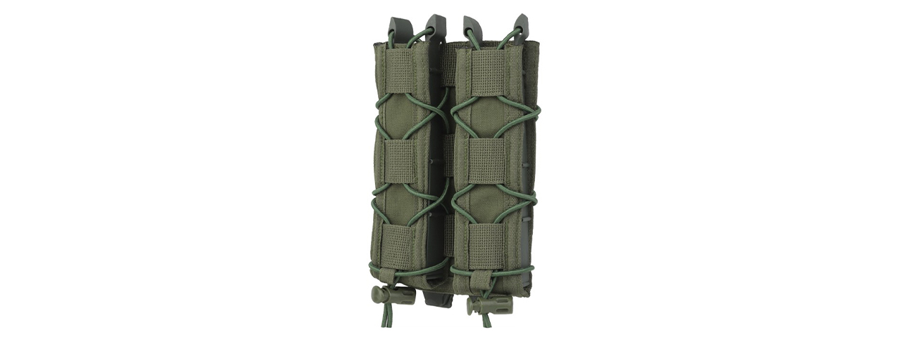 Tiger Type Long Double Mag Quick Pull Pouch - (Ranger Green) - Click Image to Close