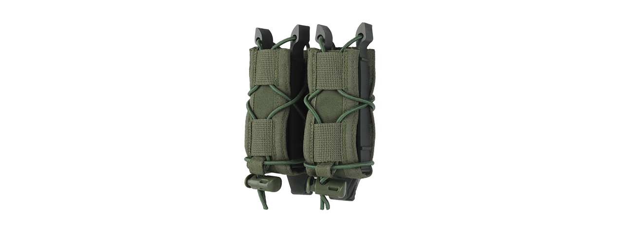 Tiger Type Short Mag Double Quick Pull Pouch - (Ranger Green) - Click Image to Close