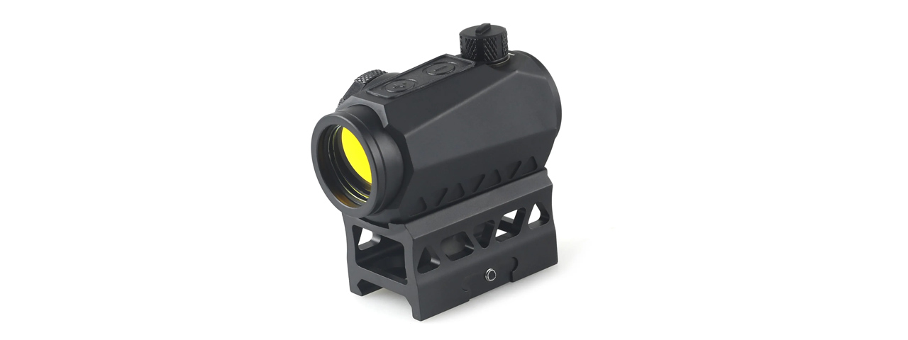 Lancer Tactical Enclosed Red Dot Sight R5B 1x Magnification Scope - (Yellow Glass/Black) - Click Image to Close