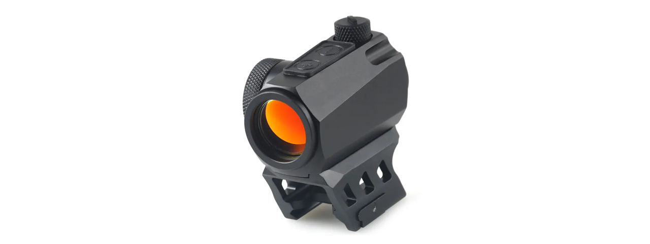 Lancer Tactical Enclosed Red Dot Sight R5A 1x Magnification Scope - (Red Glass/Black) - Click Image to Close