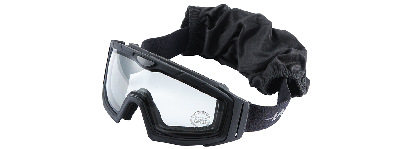 Lancer Tactical Rage Protective Black Airsoft Goggles (CLEAR LENS) - Click Image to Close