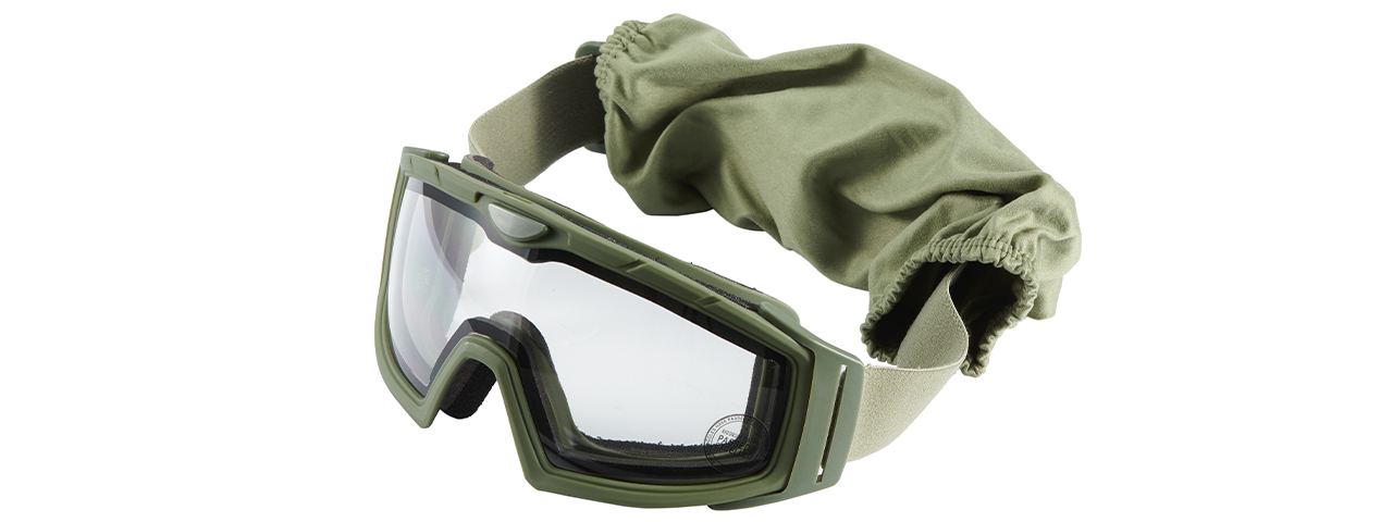 Lancer Tactical Rage Protective Green Airsoft Goggles (CLEAR LENS) - Click Image to Close