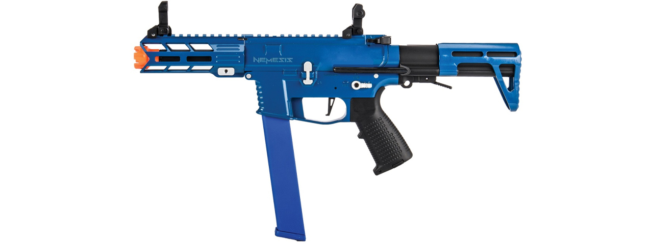 Classic Army Nemesis X9 PDW SMG AEG (Blue / Silver) - Click Image to Close