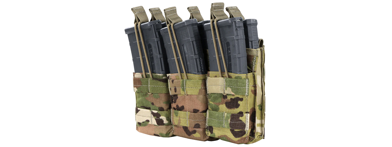 Condor Outdoor MOLLE Open-Top Triple Stacker M4 Magazine Pouch - (Scorpion OCP) - Click Image to Close