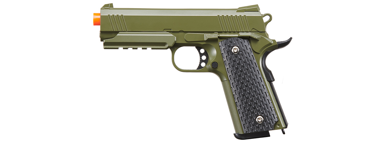 Galaxy G25 Metal 1911 Airsoft Spring Pistol - (OD Green) - Click Image to Close