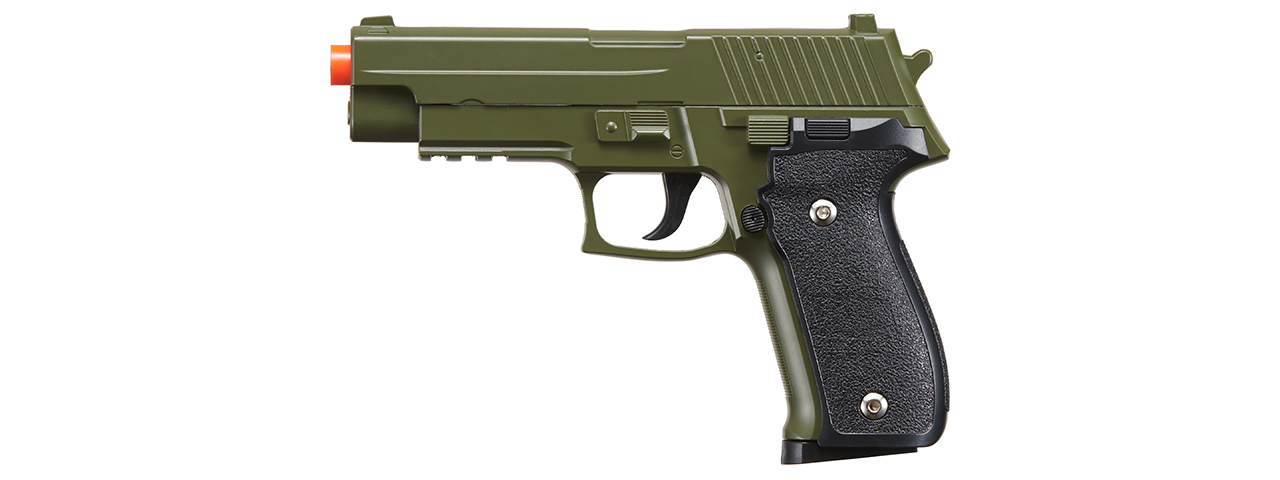 Galaxy G26 Airsoft Metal P226 Spring Pistol - (OD Green) - Click Image to Close