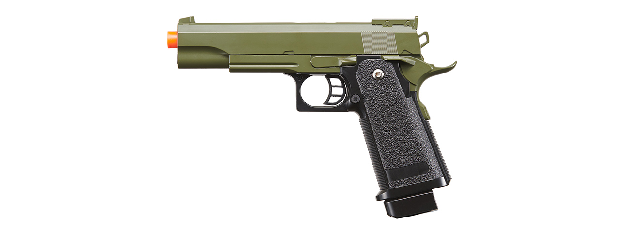 Galaxy M1911 Airsoft Metal Spring Pistol - (OD Green) - Click Image to Close