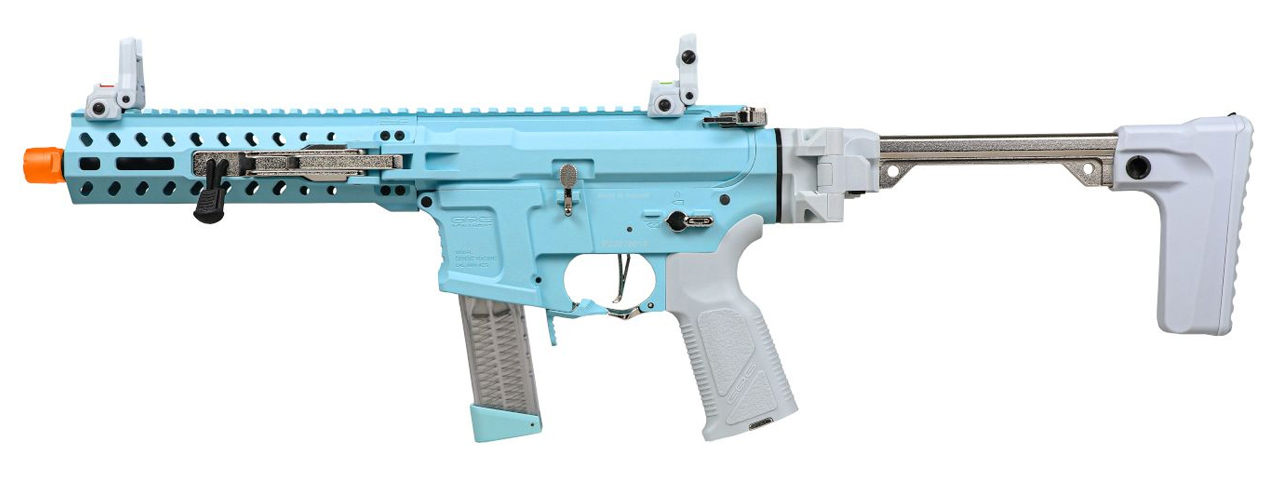 G&G FAR 9 Rapid Folding PCC Airsoft AEG Rifle - (Macaron Blue) - Click Image to Close