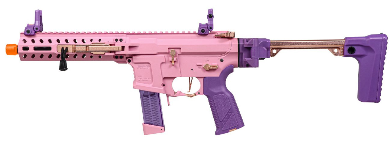 G&G FAR 9 Rapid Folding PCC Airsoft AEG Rifle - (Pink) - Click Image to Close