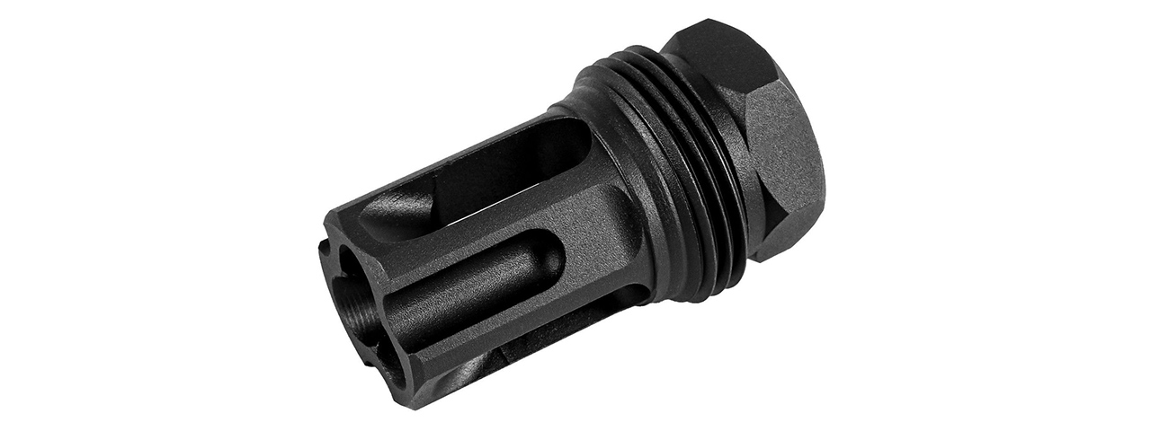 G&G S-Series Steel Flash Hider Type 10 14mm CCW - (Black) - Click Image to Close