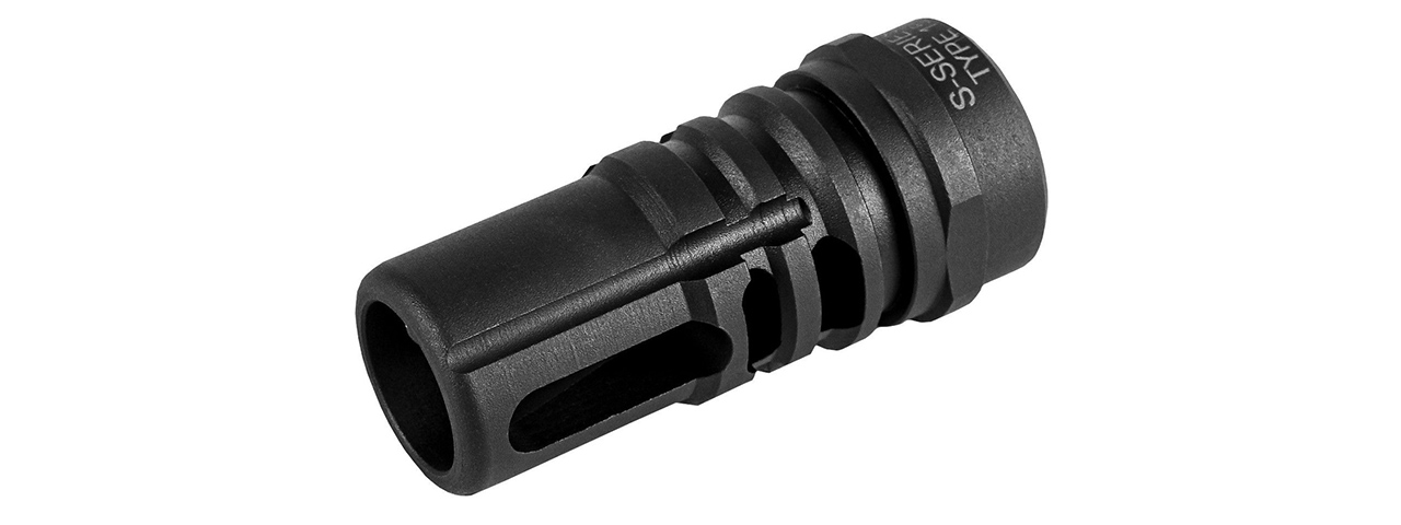 G&G S-Series Steel Flash Hider Type 15 14mm CCW - (Black) - Click Image to Close