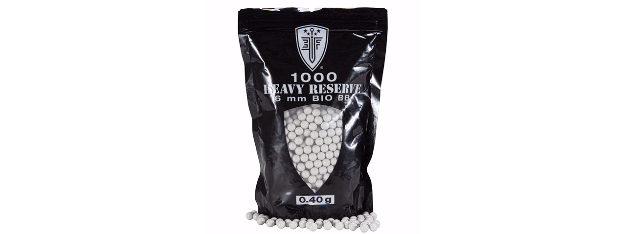 Elite Force Milsim Heavy Reserve Biodegradable .40 gram BBs 1000 Count - (White) - Click Image to Close