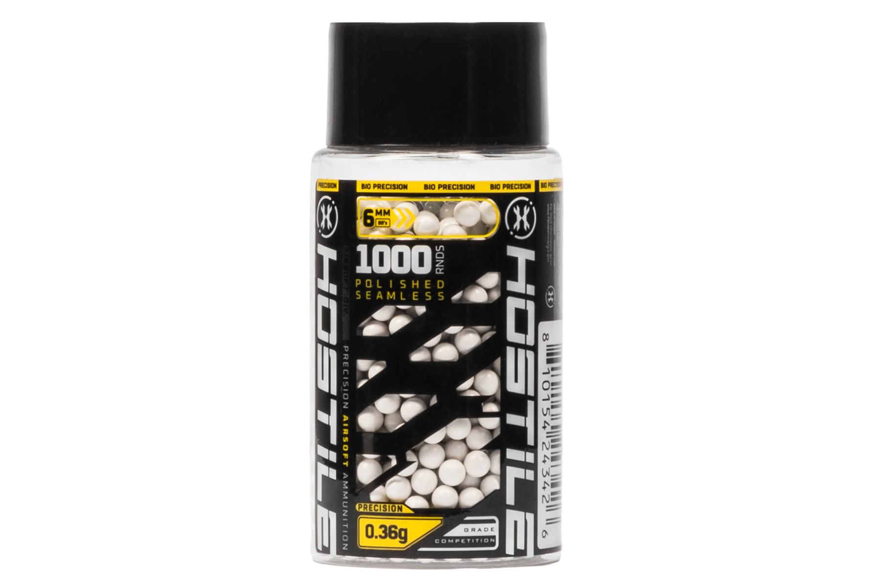 HK Army HOSTILE Biodegradable Precision 1000 Count .36G BB's - (White) - Click Image to Close