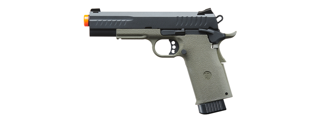 KJW Metal Slide KP-08 1911 CO2 Gas Blow Back Pistol - (OD Green) - Click Image to Close