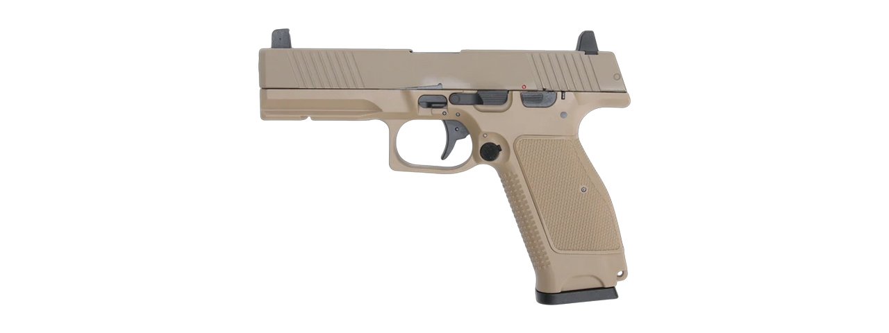 Kizuna Works MKW Full Sized Gas Blowback Airsoft Pistol - (Metal/Cerakote FDE) - Click Image to Close