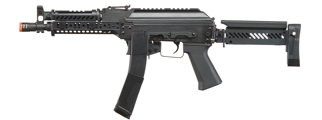 LCT ZK Series AK Airsoft AEG Rifle w/ Side-Folding Z Series Stock and Handguard - (Black) - Click Image to Close