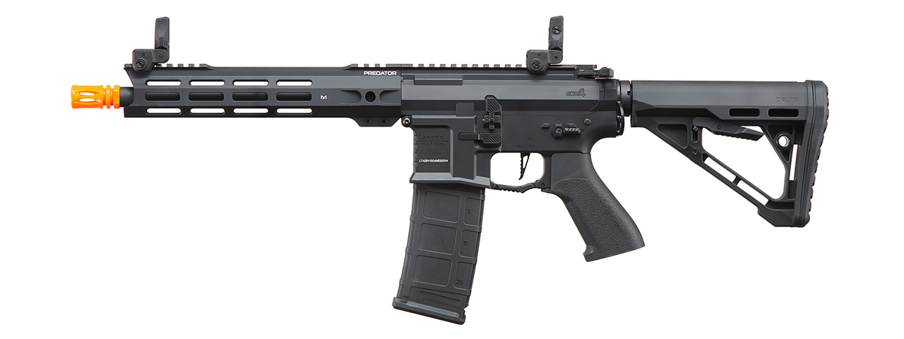 Lancer Tactical Gen 4 Predator 10" SBR AEG w/ Nebula II ETU (Black) - Click Image to Close