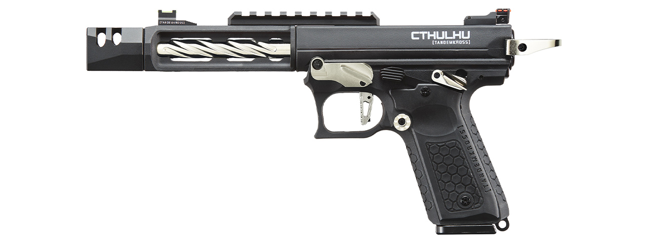 Lancer Tactical x Tandemkross CTHULHU Gas Blow Back Pistol - (Black/Silver) - Click Image to Close