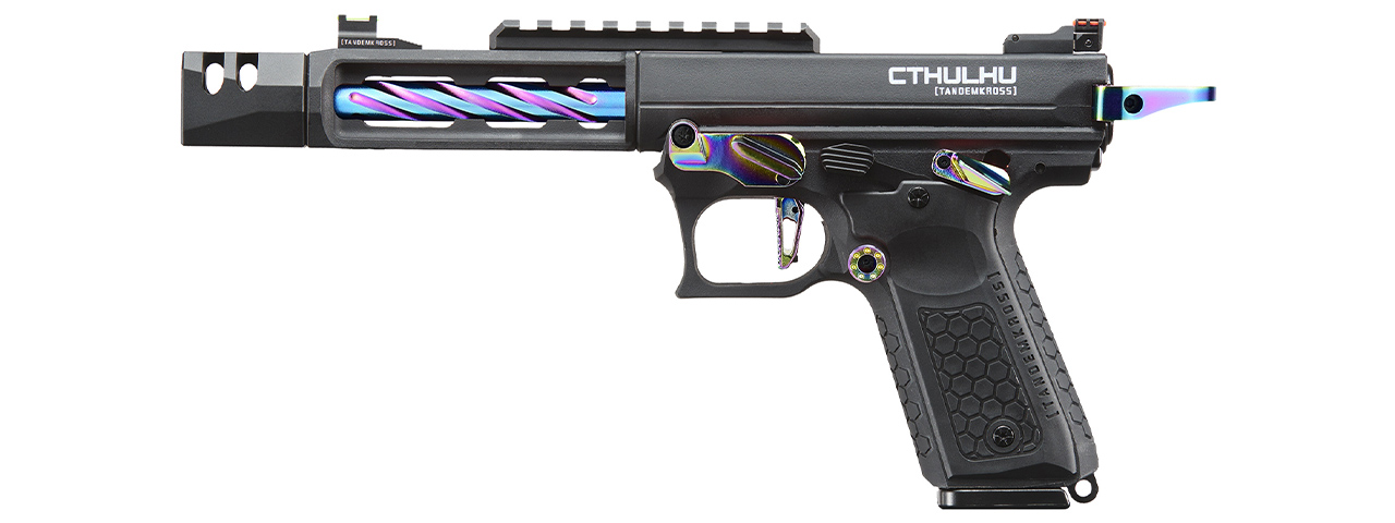 Lancer Tactical x Tandemkross CTHULHU Gas Blow Back Pistol - (Black/Titanium) - Click Image to Close