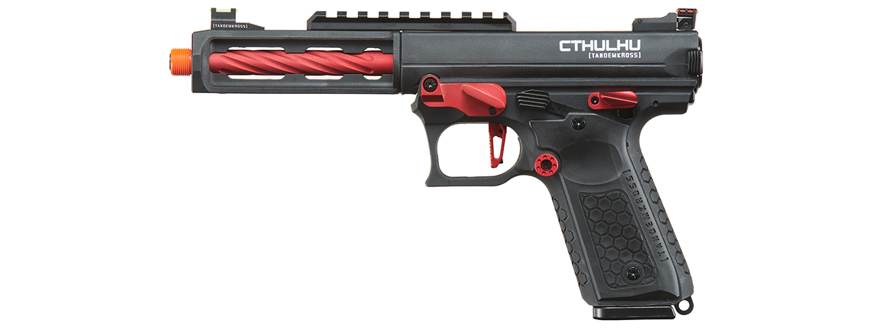 Lancer Tactical x Tandemkross CTHULHU Gas Blow Back Pistol - (Black/Red) - Click Image to Close