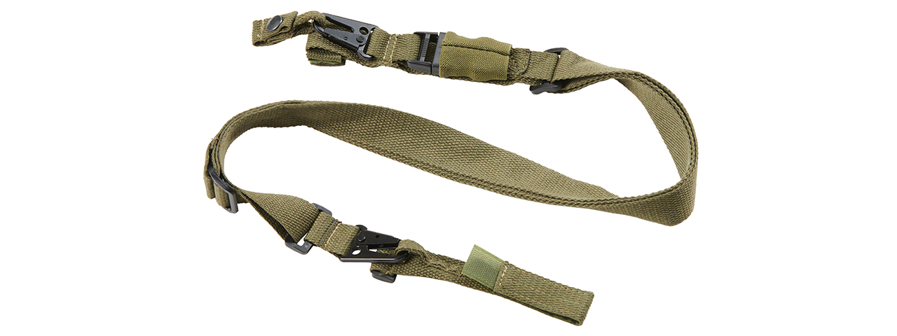 8 Fields MP5/G3/M4 Canvas 2-Point Gun Sling - (OD Green) - Click Image to Close