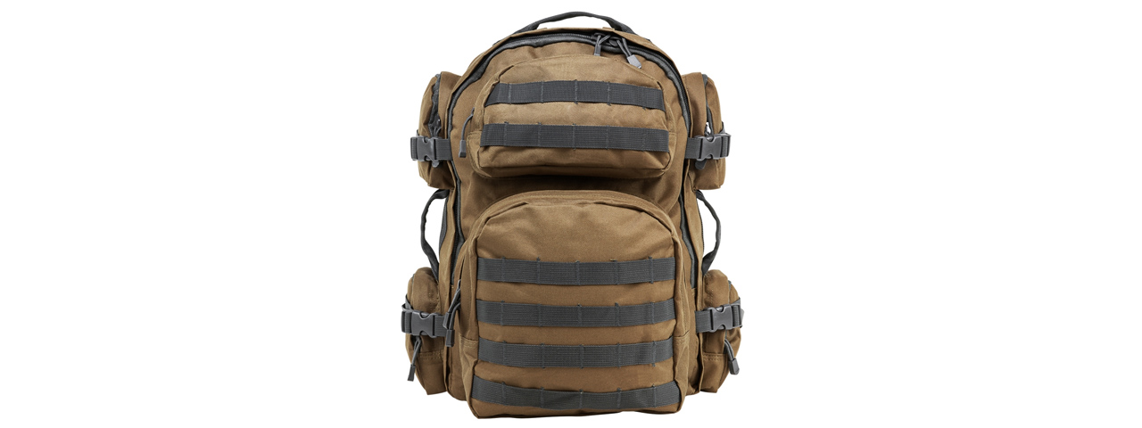 NcStar Tactical Combat Backpack - (Tan/Urban Gray Trim) - Click Image to Close