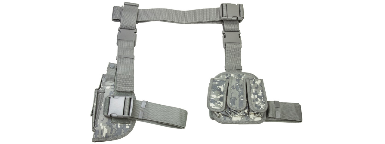 NcStar Vism Drop Leg Holster & Mag Pouch - (Digital Camo) - Click Image to Close