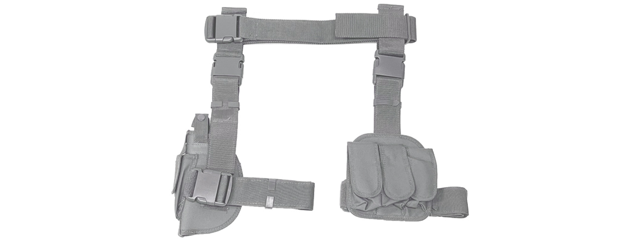 NcStar Vism Drop Leg Holster & Mag Pouch - (Light Gray) - Click Image to Close