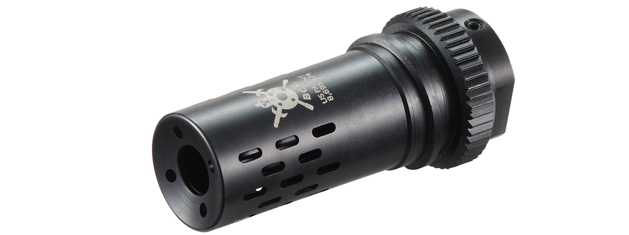 PTS Syndicate Airsoft Battlecomp 51.0 Flash Hider - 14mm CCW - BLACK - Click Image to Close