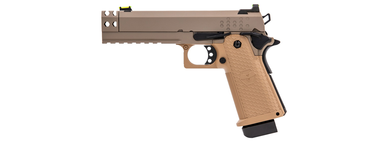 Raven Hi-Capa HEX-Comp Pistol - (Tan) - Click Image to Close