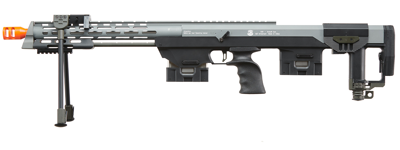 S&T Gas Powered Full Metal DSR-1 Advanced Bullpup Sniper Rifle - (Gray) - Click Image to Close