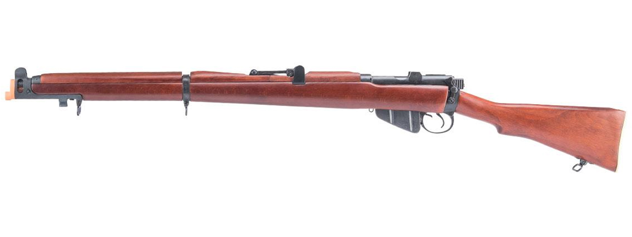 S&T Lee Enfield No. 1 Mk III Spring Powered Bolt Action Rifle w/ Real Wood Stock - Click Image to Close