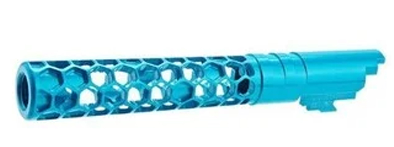 Dr. Black CNC Aluminum FAVOS Outer Barrel For TM Hi-CAPA 5.1 GBB Pistols - (Aquamarine) - Click Image to Close