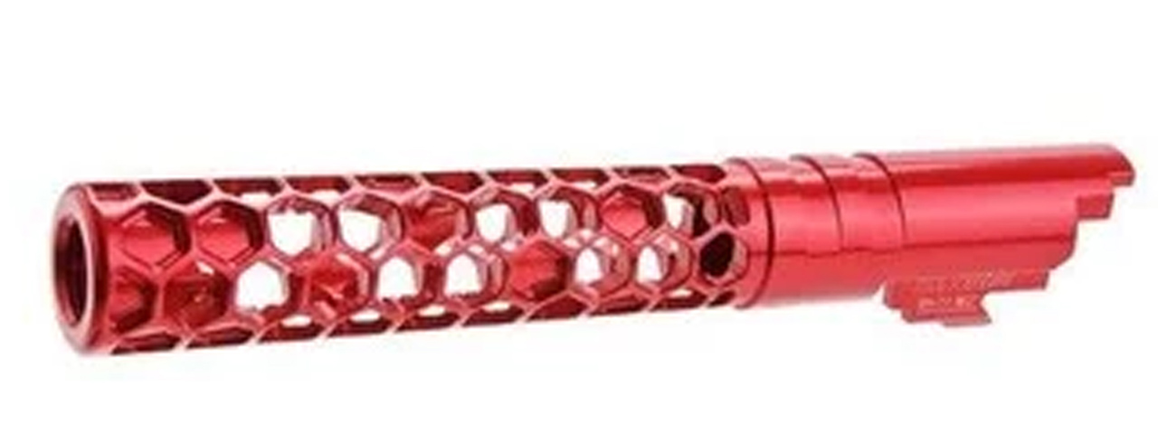 Dr. Black CNC Aluminum FAVOS Outer Barrel For TM Hi-CAPA 5.1 GBB Pistols - (Red) - Click Image to Close